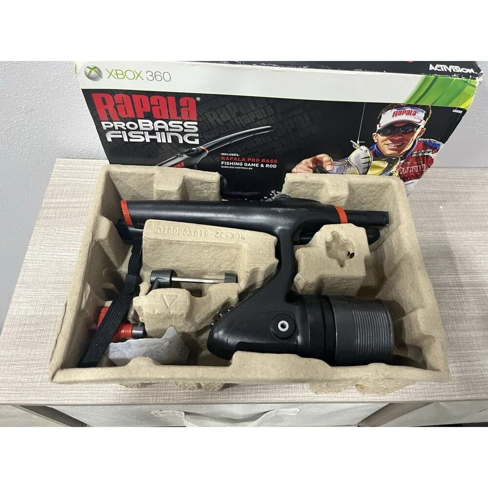 Xbox 360 Rapala Pro Bass Fishing Game With Fishing Rod Controller NEW Opened Box
